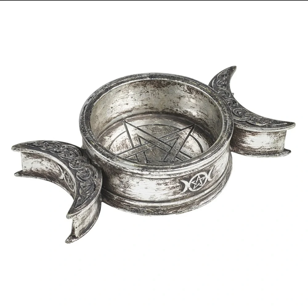 DISCONTINUED!!! Alchemy Gothic Triple Moon Resin Trinket Dish Gift NWT